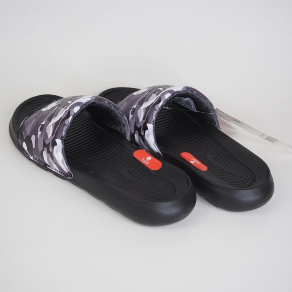 Nike Victori One Sports Slide Print Black Grey Beach Sandals - Picture 8 of 11